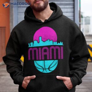 vintage miami florida cityscape retro basketball shirt hoodie