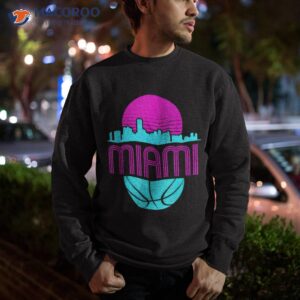 vintage miami florida cityscape retro basketball shirt sweatshirt