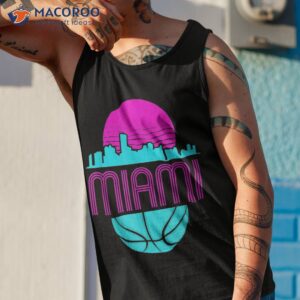 vintage miami florida cityscape retro basketball shirt tank top 1