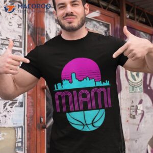 vintage miami florida cityscape retro basketball shirt tshirt 1