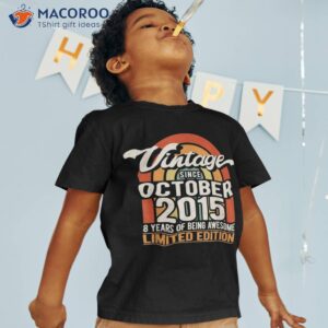 Vintage October 2015 – 8 Years Of Being Awesome 8th Birthday Shirt
