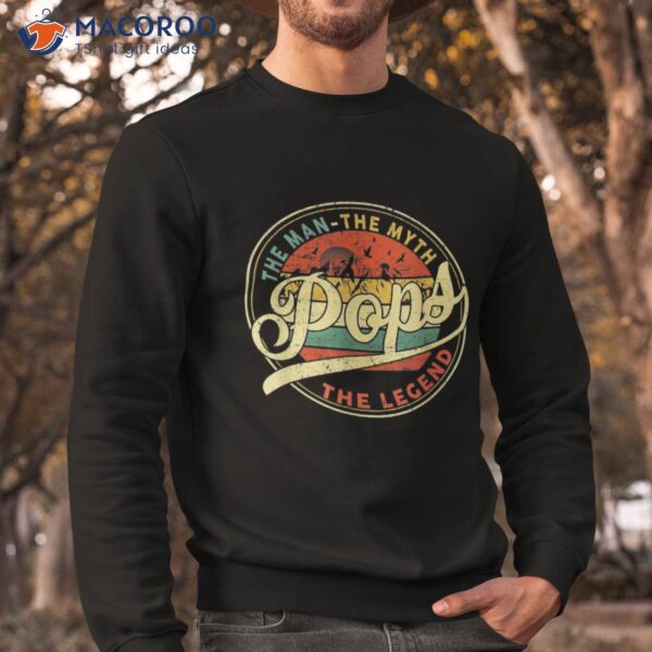 Vintage Pops Man Myth Legend Daddy Grandpa Fathers Day Shirt