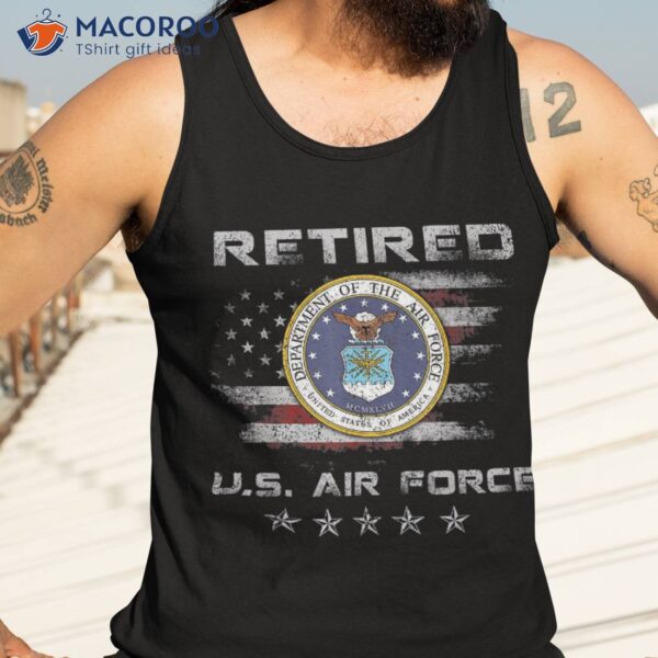 Vintage Retired Us Air Force Veteran Shirt Patriotic Gift