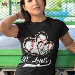 Vintage St.louis Baseball Leopard Heart Fans Shirt