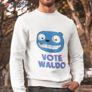 vote waldo cartoon face black mirror shirt sweatshirt