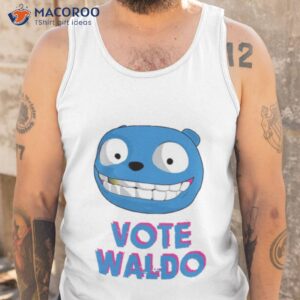 vote waldo cartoon face black mirror shirt tank top