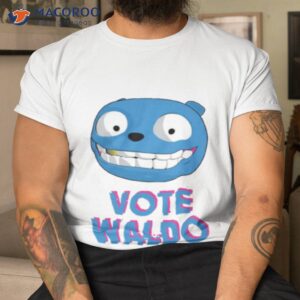 Vote Waldo Cartoon Face Black Mirror Shirt