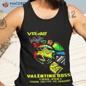 vr 46 agv valentino rossi 1996 2021 thank you for the memories signature t shirt tank top 3