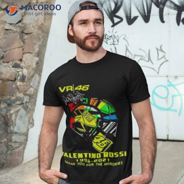 Vr 46 Agv Valentino Rossi 1996 – 2021 Thank You For The Memories Signature Shirt