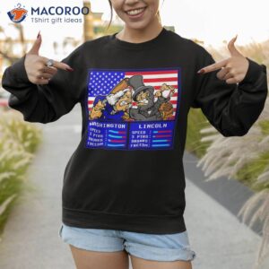 washington vs lincoln baseball 4th of july funny shirt sweatshirt