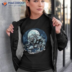 werewolf moon wolf spooky vintage graphic kids shirt tshirt 3