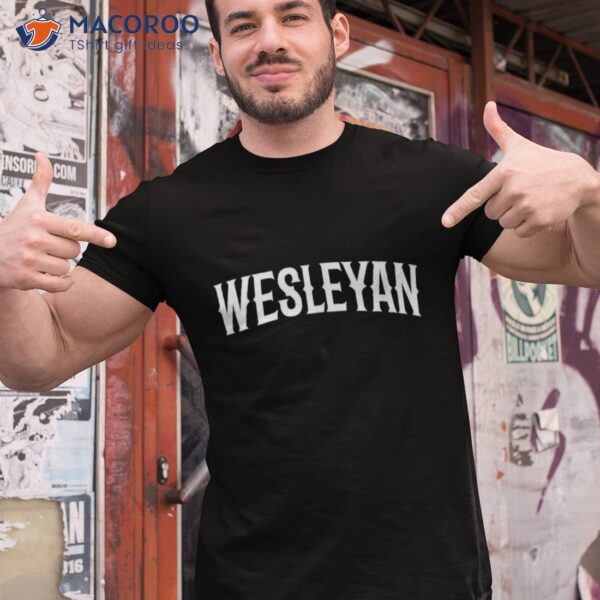 Wesleyan Arch Vintage Retro College Athletic Sports Shirt