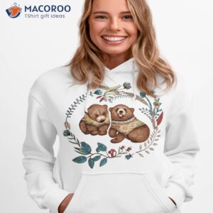 whimsical bear pair with fantasy flora t shirt gift ideas for single moms hoodie 1