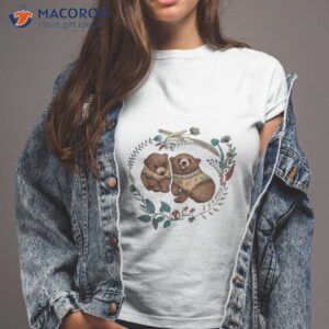 whimsical bear pair with fantasy flora t shirt gift ideas for single moms tshirt 2