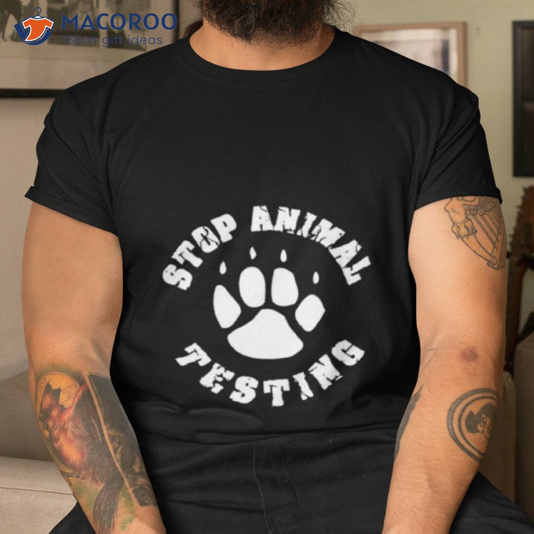 White Stop Animal Testing Protesshirt White Stop Animal Testing Protesshirt