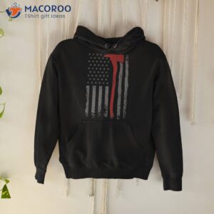 wildland firefighter axe american flag thin red line fireman shirt hoodie