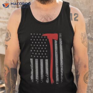 wildland firefighter axe american flag thin red line fireman shirt tank top