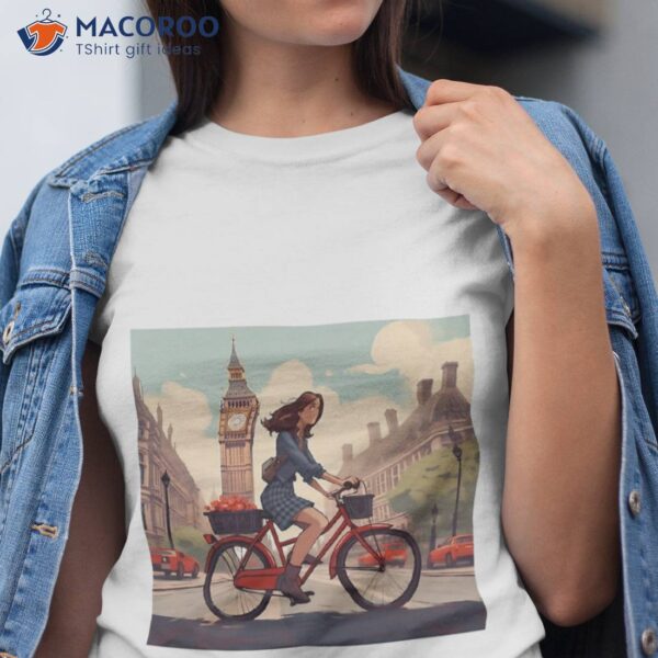 Woman On Bicycle In Westminster London Shirt