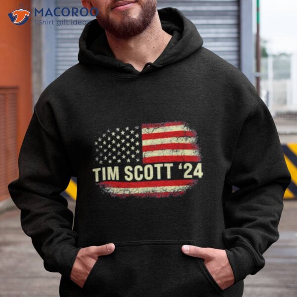 Womens Tim Scott 2024 For President Election Campaign Us Flag Vinatge Shirt