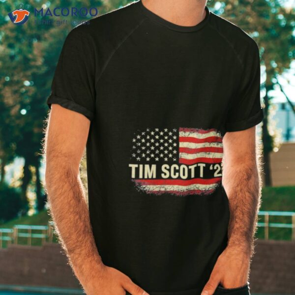 Womens Tim Scott 2024 For President Election Campaign Us Flag Vinatge Shirt
