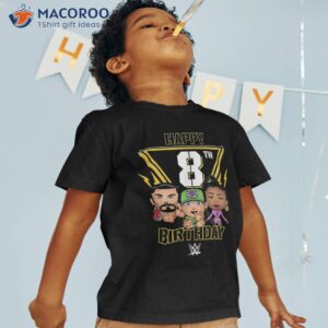 wwe happy 8th birthday wrestler emojis shirt tshirt