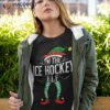 Xmas Ice Hockey Elf Matching Family Christmas Pjs Shirt