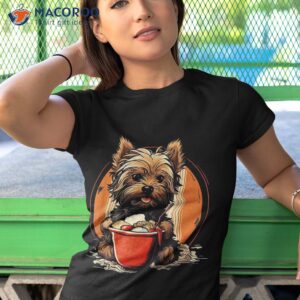 Yorkie Dog Anime Eating Ra Bowl Cute Shirt