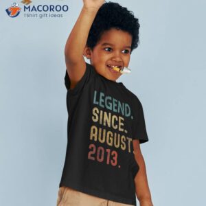 10 year old funny legend since august 2013 10th birthday shirt tshirt 3