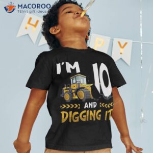 10th Birthday Boy Ten 10 Year Old Construction Shirt