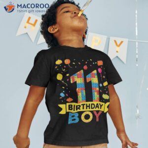 11 Year Old Building Blocks 11th Birthday Boy Shirt