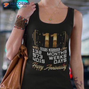 11 years married funny 11st wedding anniversary shirt tank top 4