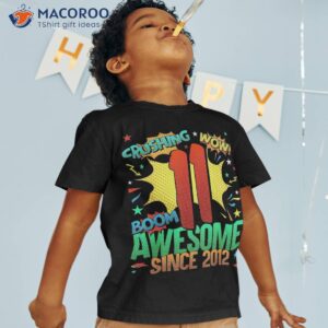 11th Birthday Comic Style Awesome Since 2012 11 Year Old Shirt