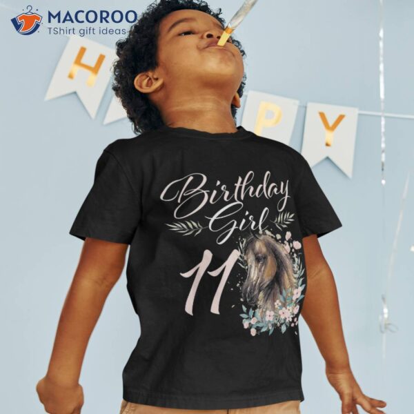 11th Birthday Girl Horse Lover 11 Years Old Bday Shirt
