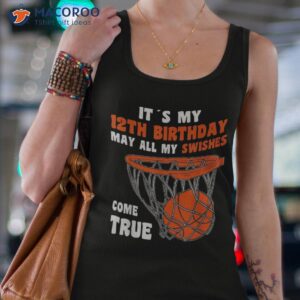 12 Year Old Happy 12th Birthday Basketball Shirt