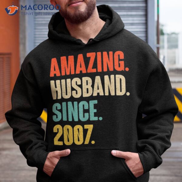 16 Year 16th Wedding Anniversary Amazing Husband Since 2007 Shirt