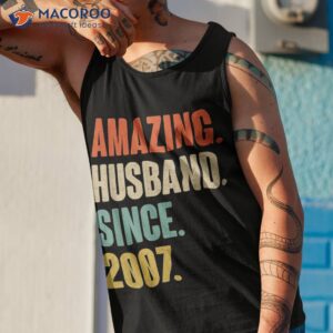 16 year 16th wedding anniversary amazing husband since 2007 shirt tank top 1