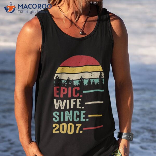 16th Wedding Anniversary For Her Epic Wife Since 2007 Shirt