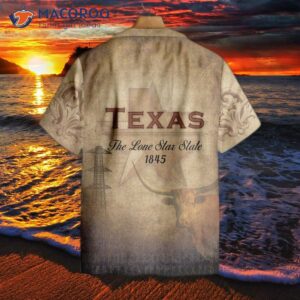 “1845 The Lone Star State Texas Hawaiian Shirt For , Vintage Longhorn Shirt, Proud “