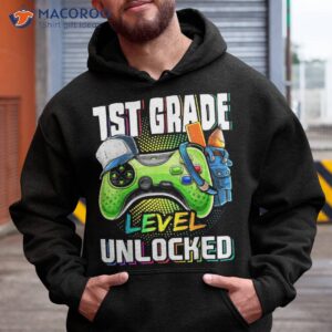 1st grade level unlocked video game back to school boys shirt hoodie