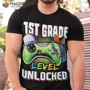 1st Grade Level Unlocked Video Game Back To School Boys Shirt