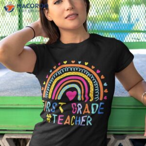 1st grade rainbow teacher back to school first day of shirt tshirt 1