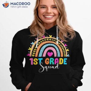 1st grade squad back to school rainbow teachers first shirt hoodie 1