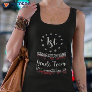 1st grade team vintage happy first day of school flag usa shirt tank top 4