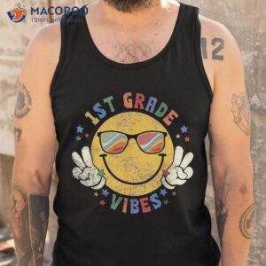 1st grade vibes happy face smile gift back to school shirt tank top