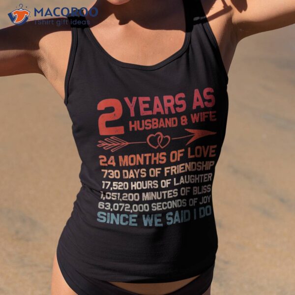 2 Years As Husband & Wife 2nd Anniversary Gift For Couple Shirt