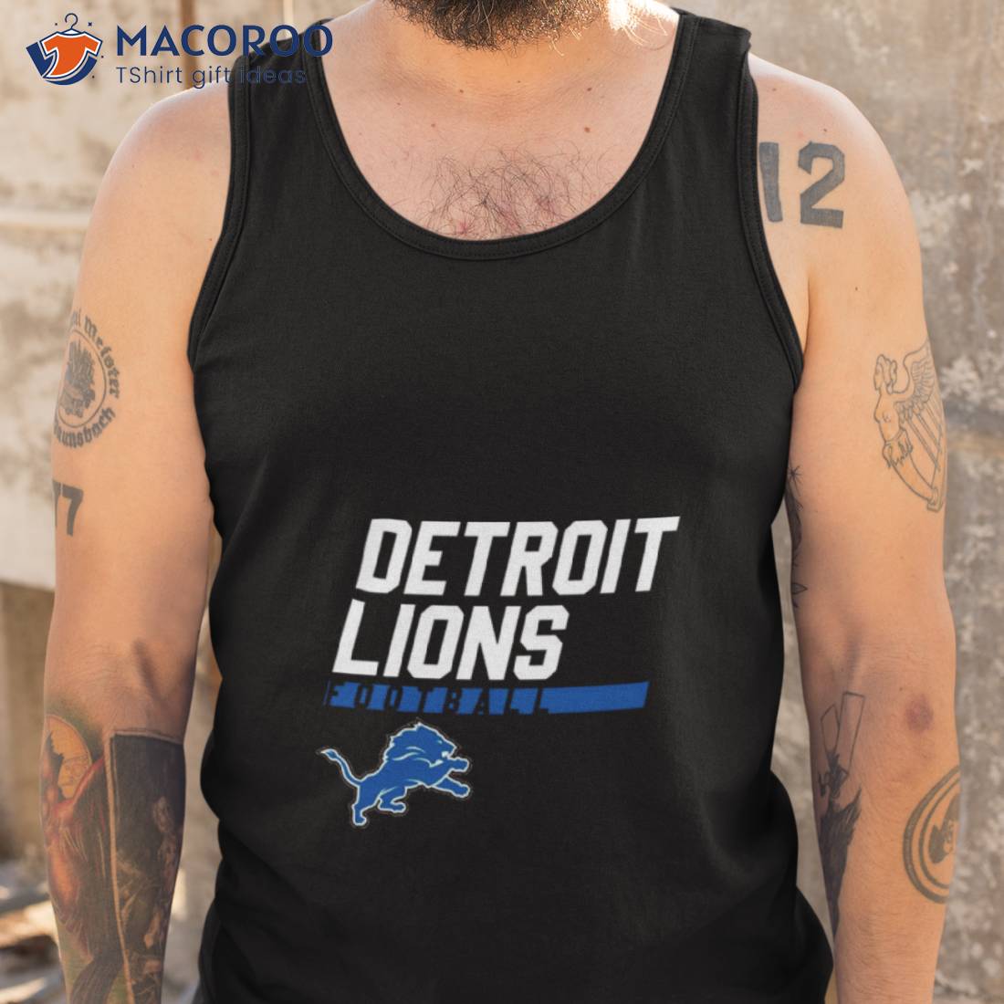 Detroit Lions Pet Clothes Full Print Sleeveless Cotton Vest Size 2XL-5XL