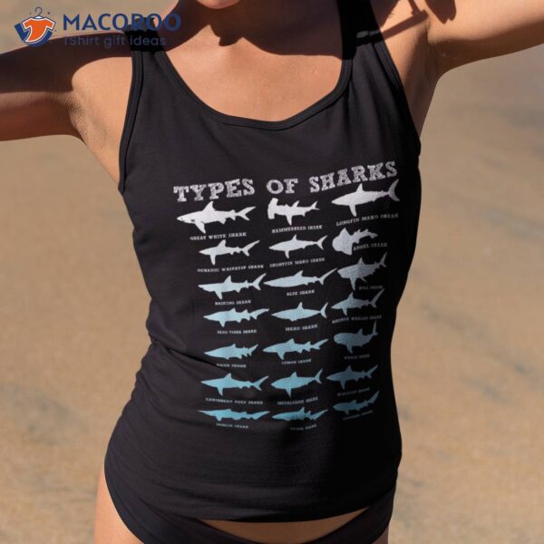 21 Types Of Sharks Marine Biology Shirt