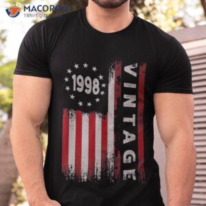 25 Year Old Gifts Vintage 1998 American Flag 25th Birthday Shirt