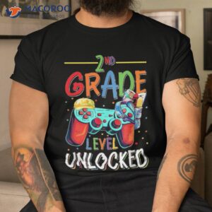 2nd grade level unlocked back to school video gamer boys shirt tshirt