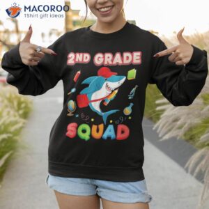 2nd grade squad cute shark second kid teacher back to school shirt sweatshirt